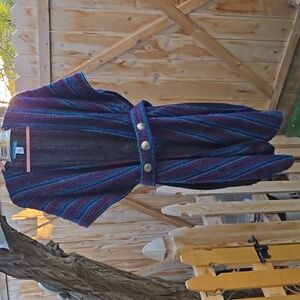 Southwest inspired boho one size, long shawl/duster vest, matching belt